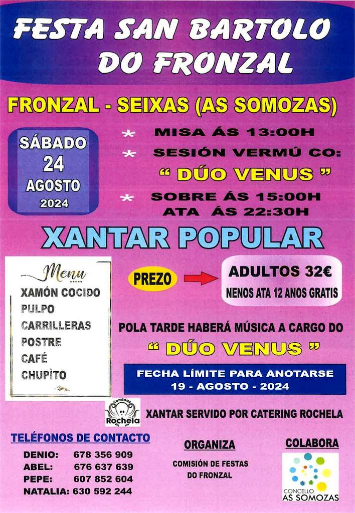 Festas de San Bartolo do Fronzal (2025) en As Somozas