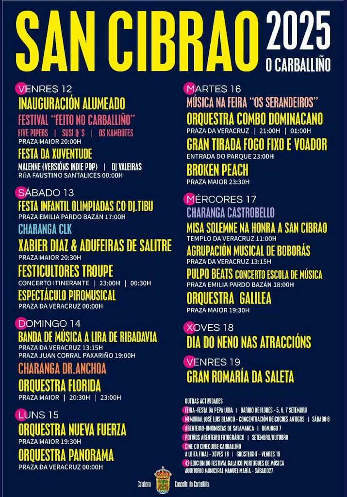 Festas de San Cibrao - Vila do Arenteiro (2025) en O Carballiño