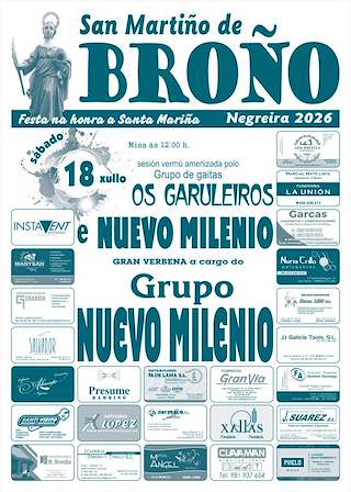 Fechas, información, programa, cartel, imágenes, mapa y ubicación de Festas de San Martiño de Broño  (2026)  en  Negreira