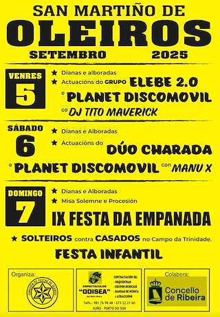 Fechas, información, programa, cartel, imágenes, mapa y ubicación de Festas de San Martiño de Oleiros  en  Ribeira
