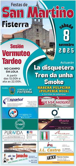 Fechas, información, programa, cartel, imágenes, mapa y ubicación de Festas de San Martiño (2025)  en  Fisterra