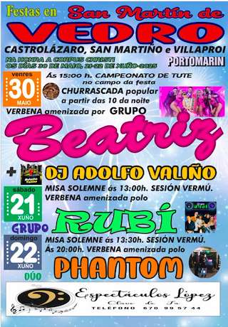 Fechas, información, programa, cartel, imágenes, mapa y ubicación de Festas de San Martín de Vedro  en  Portomarín