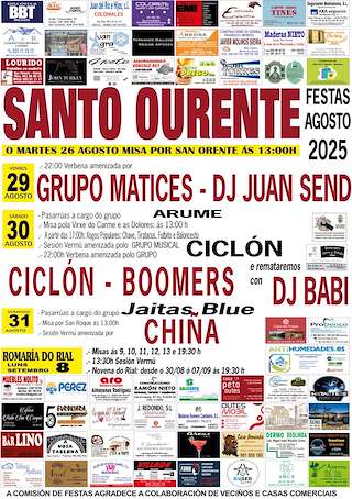 Fechas, información, programa, cartel, imágenes, mapa y ubicación de Festas de San Ourente  en  Outes