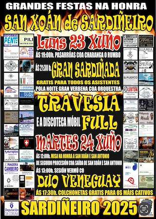 Fechas, información, programa, cartel, imágenes, mapa y ubicación de Festas de San Xoán Bautista de Sardiñeiro  en  Fisterra
