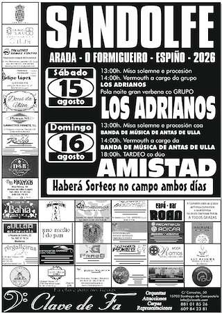 Fechas, información, programa, cartel, imágenes, mapa y ubicación de Festas de Sandolfe (2026)  en  Monterroso