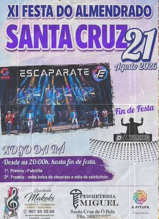 Fechas, información, programa, cartel, imágenes, mapa y ubicación de Festas de Santa Cruz - XI Festa do Almendrado (2026)  en  O Bolo