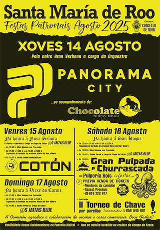 Fechas, información, programa, cartel, imágenes, mapa y ubicación de Festas de Santa María de Roo   en  Noia