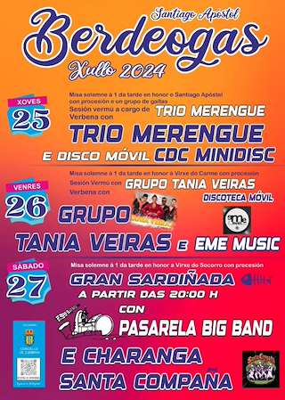 Fechas, información, programa, cartel, imágenes, mapa y ubicación de Festas de Santiago Apóstol de Berdeogas  en  Dumbría