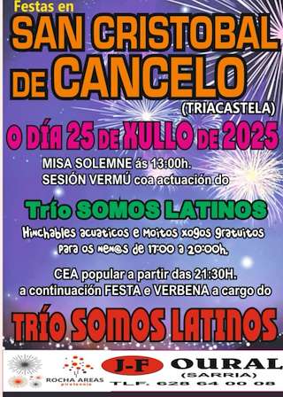 Fechas, información, programa, cartel, imágenes, mapa y ubicación de Festas de Santiago de Cancelo  en  Triacastela
