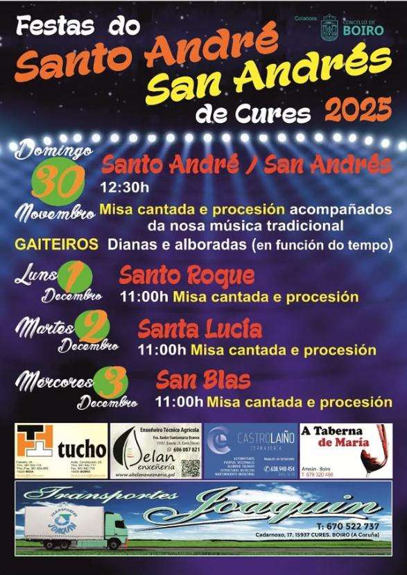 Festas de Santo André de Cures (2025) en Boiro
