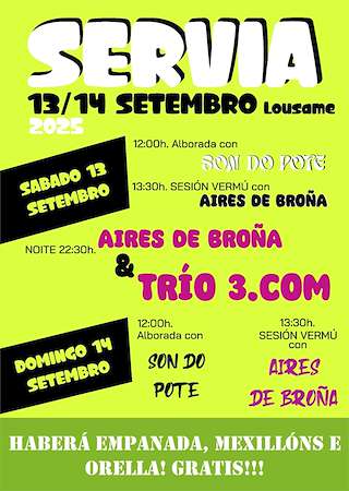 Fechas, información, programa, cartel, imágenes, mapa y ubicación de Festas de Servia  en  Lousame
