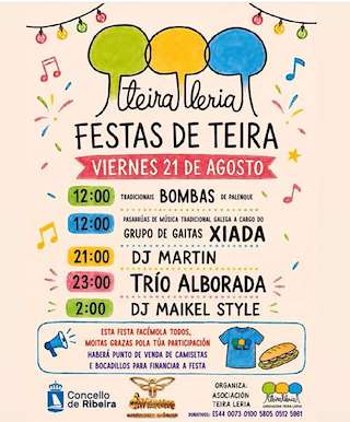 Fechas, información, programa, cartel, imágenes, mapa y ubicación de Festas de Teira (2026)  en  Ribeira