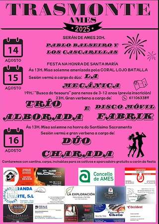 Fechas, información, programa, cartel, imágenes, mapa y ubicación de Festas de Trasmonte  en  Ames