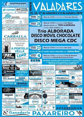 Fechas, información, programa, cartel, imágenes, mapa y ubicación de Festas de Valadares (2026) en Outes