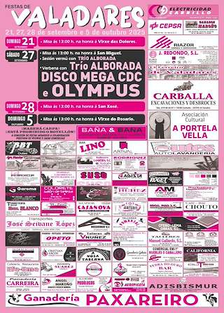 Fechas, información, programa, cartel, imágenes, mapa y ubicación de Festas de Valadares (2025)  en  Outes