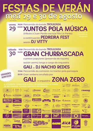 Fechas, información, programa, cartel, imágenes, mapa y ubicación de Festas de Verán de Meá  en  Mugardos
