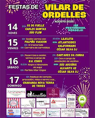 Fechas, información, programa, cartel, imágenes, mapa y ubicación de Festas de Vilar de Ordelles  en  Esgos