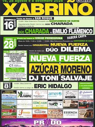 Fechas, información, programa, cartel, imágenes, mapa y ubicación de Festas de Xabriño (2026) en Curtis