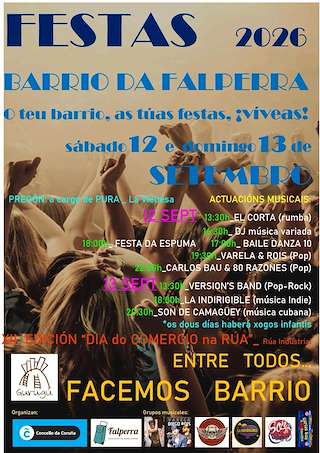 Fechas, información, programa, cartel, imágenes, mapa y ubicación de Festas do Barrio da Falperra (2026)  en  A Coruña
