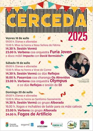 Fechas, información, programa, cartel, imágenes, mapa y ubicación de Festas do Carme   en  Cerceda