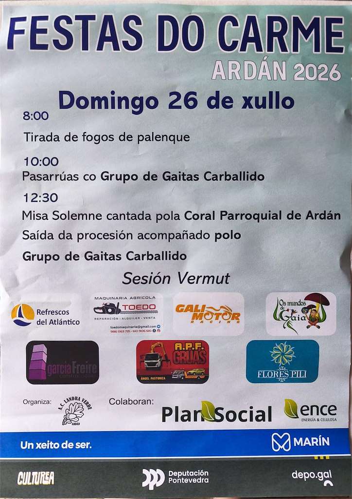 Festas do Carme de Ardán (2026) en Marín