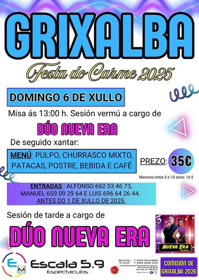 Festas do Carme de Grixalba (2025) en Sobrado