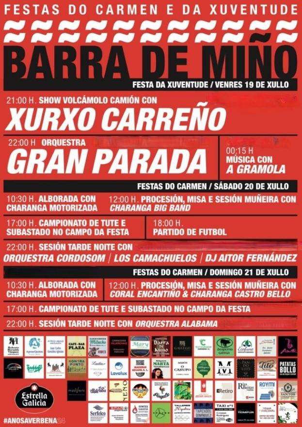 Festas do Carme e Festa da Xuventude de Barra de Miño (2025) en Coles