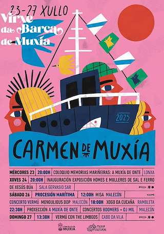 Fechas, información, programa, cartel, imágenes, mapa y ubicación de Festas do Carme  en  Muxía