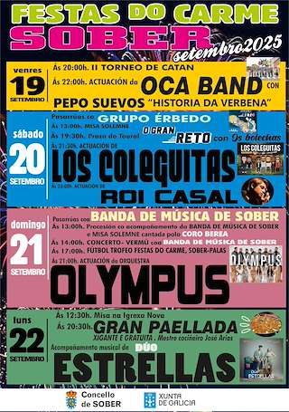 Fechas, información, programa, cartel, imágenes, mapa y ubicación de Festas do Carme  en  Sober