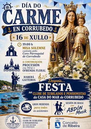 Fechas, información, programa, cartel, imágenes, mapa y ubicación de Festas do Carmen de Corrubedo (2026)  en  Ribeira