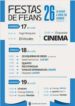 Fechas, información, programa, cartel, imágenes, mapa y ubicación de Festas do Carmen de Feáns (2026)  en  A Coruña