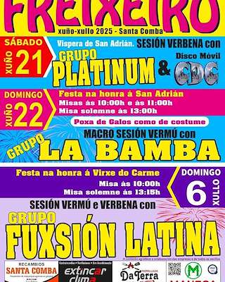 Fechas, información, programa, cartel, imágenes, mapa y ubicación de Festas do Carmen de Freixeiro  en  Santa Comba