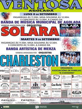 Fechas, información, programa, cartel, imágenes, mapa y ubicación de Festas do Faro de Ventosa  en  Agolada