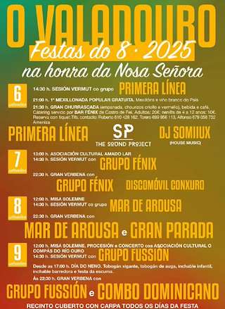 Fechas, información, programa, cartel, imágenes, mapa y ubicación de Festas do Oito e Santa María de Ferreira  en  O Valadouro