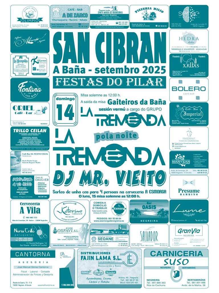 Festas do Pilar de San Cibrán (2025) en A Baña