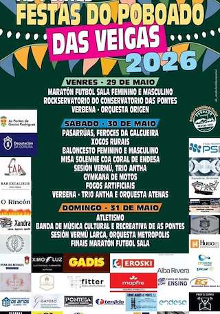 Fechas, información, programa, cartel, imágenes, mapa y ubicación de Festas do Poboado das Veigas (2026)  en  As Pontes de García Rodríguez