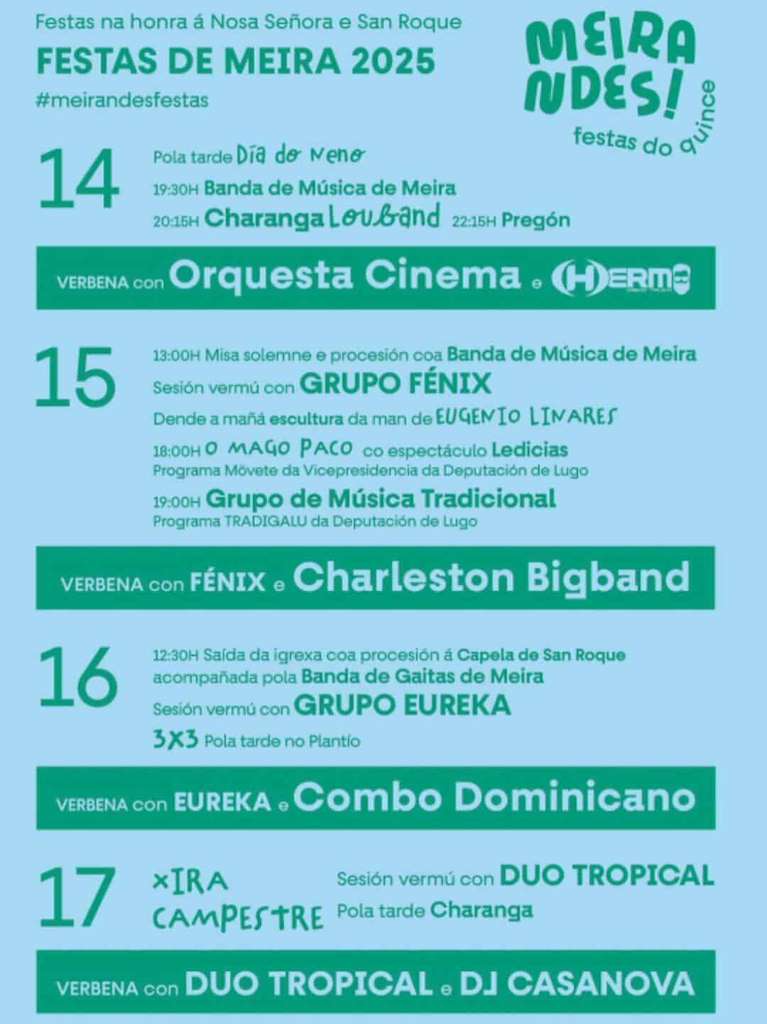 Festas do Quince - Nosa Señora e San Roque (2025) en Meira