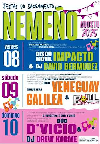Fechas, información, programa, cartel, imágenes, mapa y ubicación de Festas do Sacramento de Nemeño  en  Ponteceso