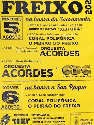 Fechas, información, programa, cartel, imágenes, mapa y ubicación de Festas do Sacramento de O Freixo (2026)  en  Outes
