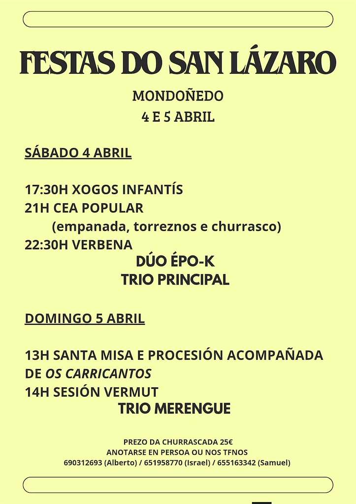 Festas do San Lázaro  en Mondoñedo