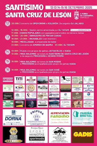 Fechas, información, programa, cartel, imágenes, mapa y ubicación de Festas do Santísimo de Santa Cruz de Lesón  en  A Pobra do Caramiñal