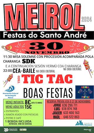Fechas, información, programa, cartel, imágenes, mapa y ubicación de Festas do Santo André de Meirol  en  Mondariz