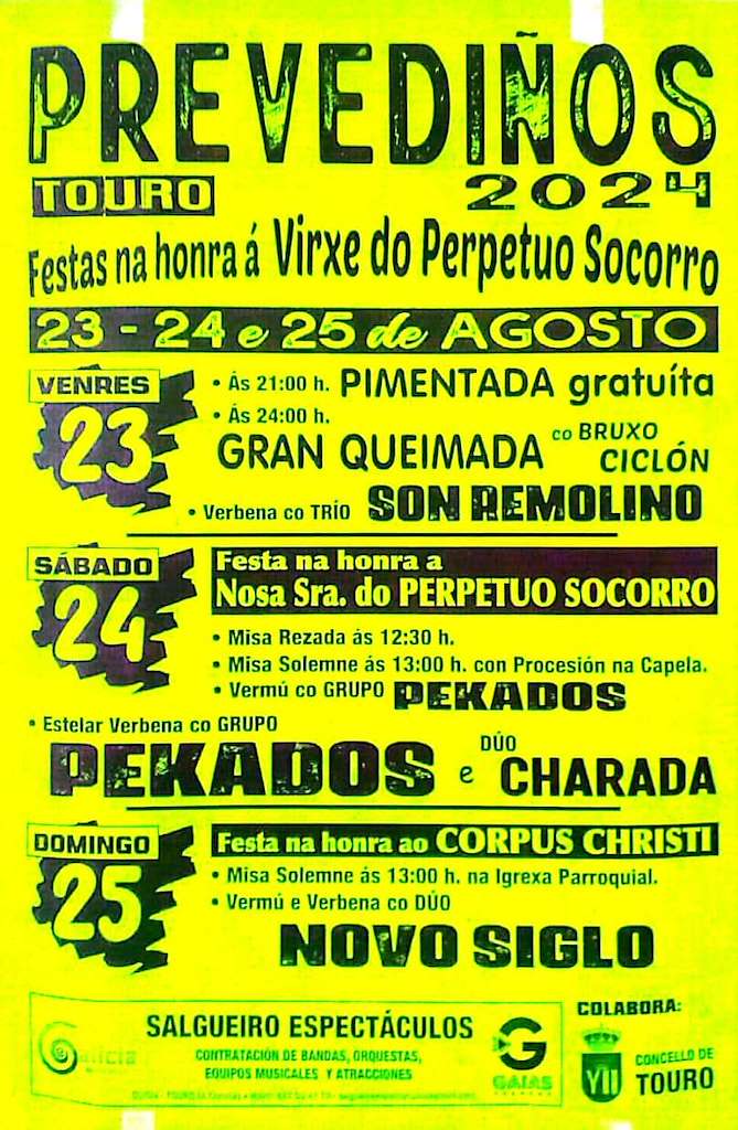 Festas do Socorro de Prevediños en Touro