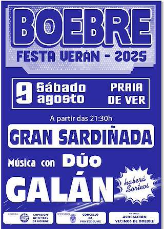 Fechas, información, programa, cartel, imágenes, mapa y ubicación de Festas do Verán de Boebre  en  Pontedeume