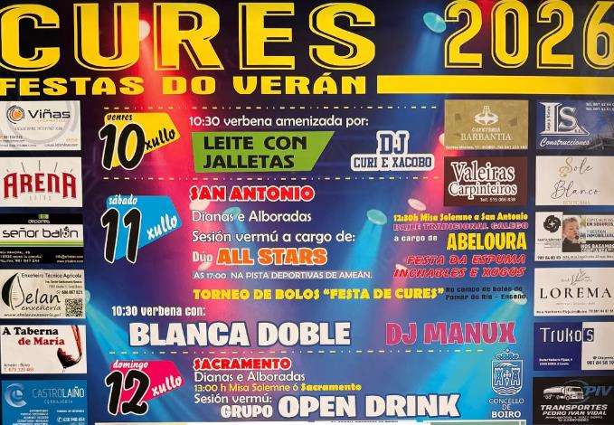 Festas do Verán de Cures (2026) en Boiro