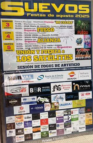 Fechas, información, programa, cartel, imágenes, mapa y ubicación de Festas do Verán de Suevos  en  Arteixo