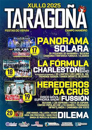 Fechas, información, programa, cartel, imágenes, mapa y ubicación de Festas do Verán de Taragoña  en  Rianxo