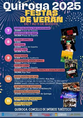 Fechas, información, programa, cartel, imágenes, mapa y ubicación de Festas do Verán - XXXIV Mostra do Mel  en  Quiroga