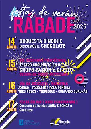 Fechas, información, programa, cartel, imágenes, mapa y ubicación de Festas do Verán  en  Rábade