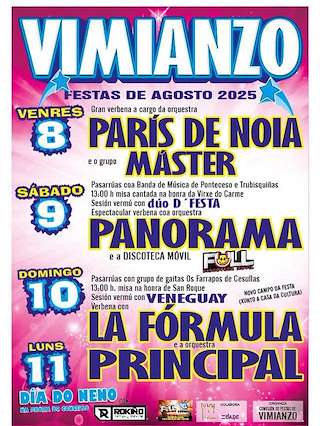 Fechas, información, programa, cartel, imágenes, mapa y ubicación de Festas do Verán  en  Vimianzo